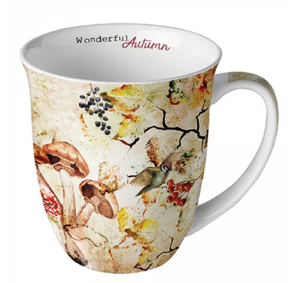 Ambiente Luxury Paper Products Becher Porzellan Mug Kollektion Planzen,Tiere - Herbst, Porzellan Tasse Herbst, Winter Schnee Tee/Kaffee Tasse Motive - Ideal Als Geschenk von Ambiente Luxury Paper Products