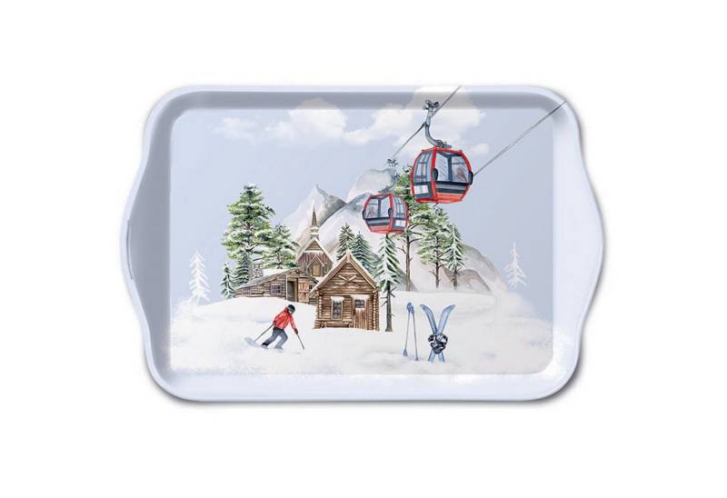 Ambiente Luxury Paper Products Dekotablett, Tablett Melamin 21x13cm mit Skihütten Motiv Weiß Ambiente Luxury Paper Products Dekotablett, Tablett Melamin 21x13cm mit Skihütten Motiv Weiß von Ambiente Luxury Paper Products