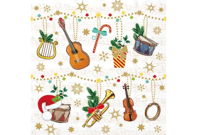 Ambiente Luxury Paper Products Papierserviette, Servietten Papier 33x33cm 3-lagig mit Musik & Weihnachts Motiv 20 Stk. Ambiente Luxury Paper Products Papierserviette, Servietten Papier 33x33cm 3-lagig mit Musik & Weihnachts Motiv 20 Stk. von Ambiente Luxury Paper Products