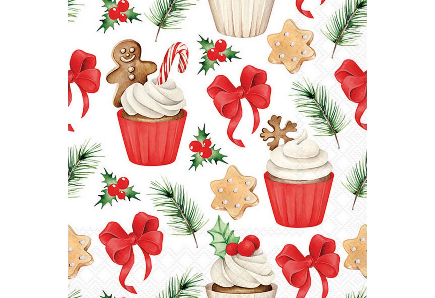Ambiente Luxury Paper Products Papierserviette, Servietten Papier 33x33cm 3-lagig mit Weihnachtsgebäck Motiv 20 Stk. von Ambiente Luxury Paper Products