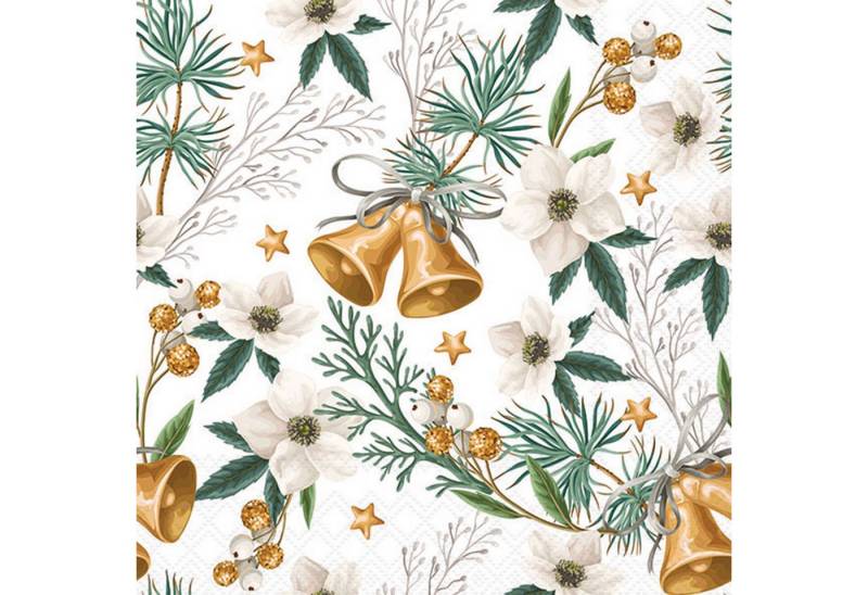 Ambiente Luxury Paper Products Papierserviette, Servietten Papier 33x33cm 3-lagig mit Weihnachtsglocken Motiv 20 Stk. Ambiente Luxury Paper Products Papierserviette, Servietten Papier 33x33cm 3-lagig mit Weihnachtsglocken Motiv 20 Stk. von Ambiente Luxury Paper Products