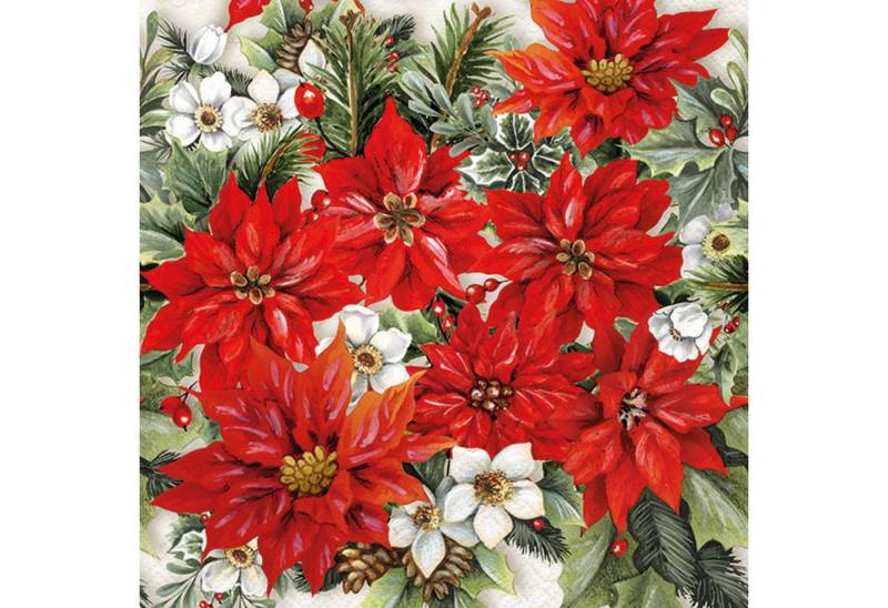 Ambiente Luxury Paper Products Papierserviette, Servietten Papier 33x33cm 3-lagig mit Weihnachtssterne Motiv 20 Stück Ambiente Luxury Paper Products Papierserviette, Servietten Papier 33x33cm 3-lagig mit Weihnachtssterne Motiv 20 Stück von Ambiente Luxury Paper Products