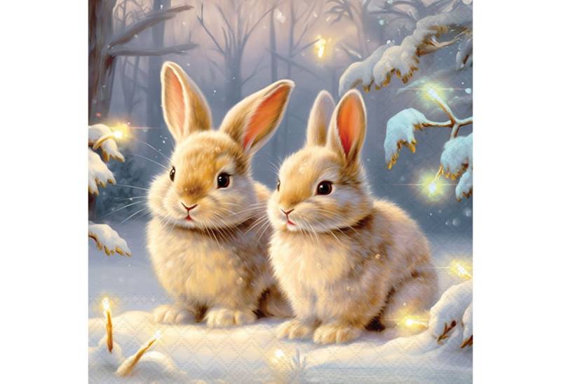 Ambiente Luxury Paper Products Papierserviette, Servietten Papier 33x33cm 3-lagig mit Winterhasen Motiv 20 Stück Ambiente Luxury Paper Products Papierserviette, Servietten Papier 33x33cm 3-lagig mit Winterhasen Motiv 20 Stück von Ambiente Luxury Paper Products