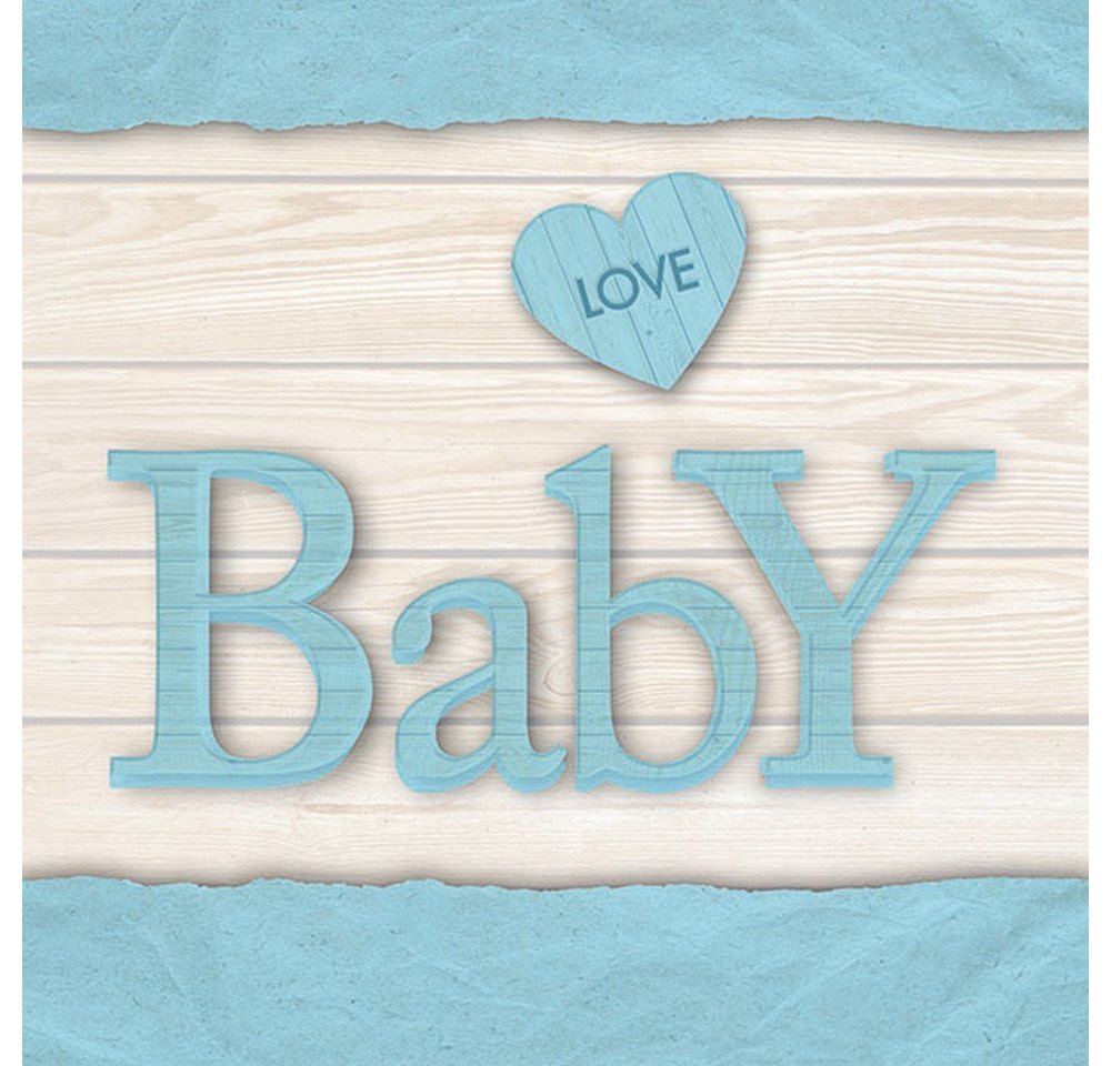 Ambiente Luxury Paper Products Papierserviette 20 Servietten Baby Love Boy 33x33cm, (20 St) von Ambiente Luxury Paper Products