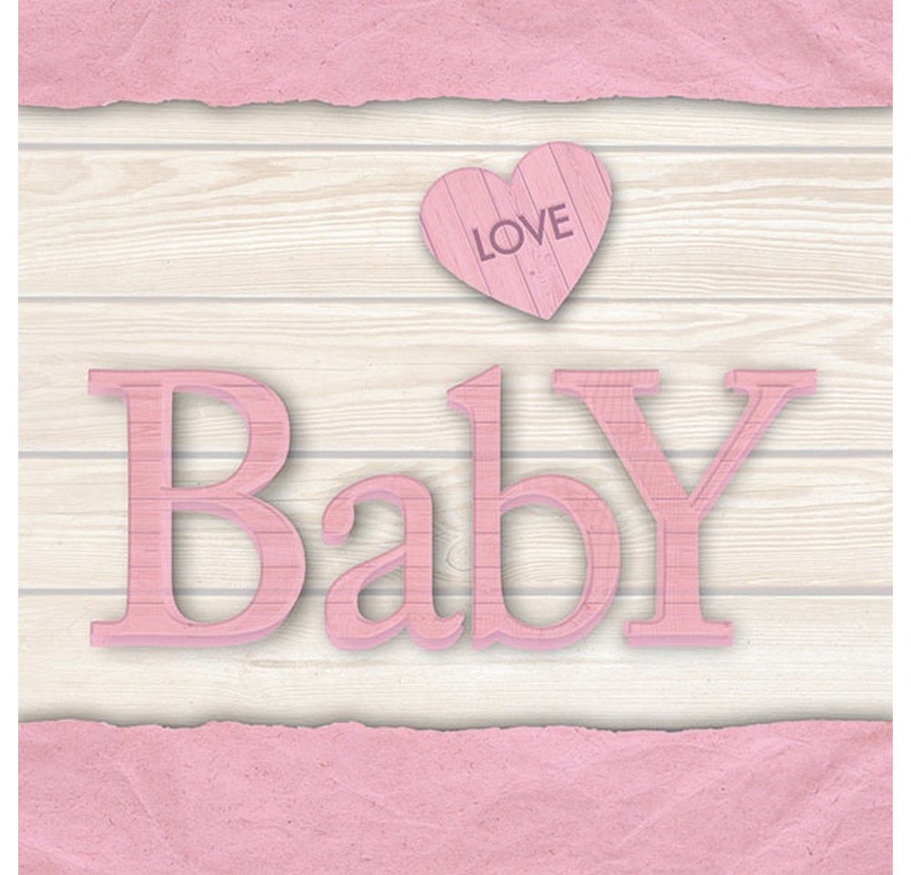 Ambiente Luxury Paper Products Papierserviette 20 Servietten Baby Love Girl 33x33cm, (20 St) von Ambiente Luxury Paper Products