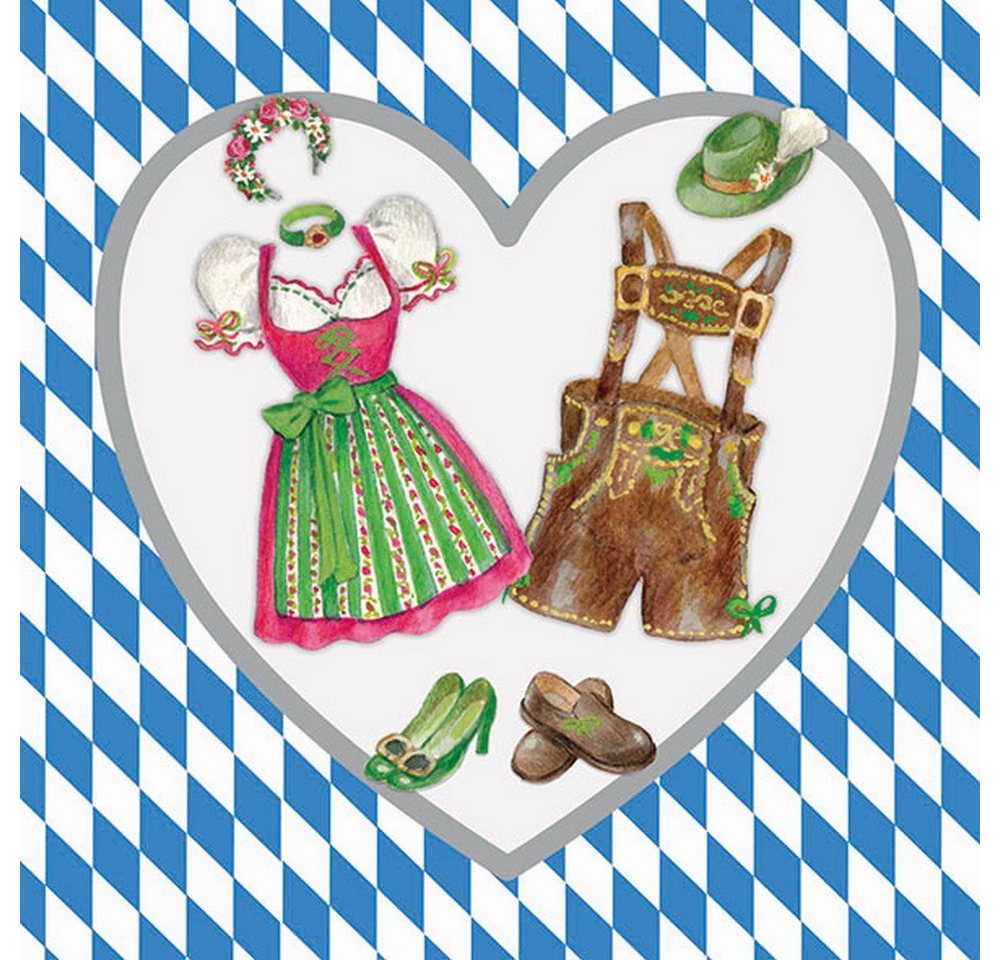 Ambiente Luxury Paper Products Papierserviette 20 Servietten Bavarian Clothes 33x33cm, (20 St) von Ambiente Luxury Paper Products