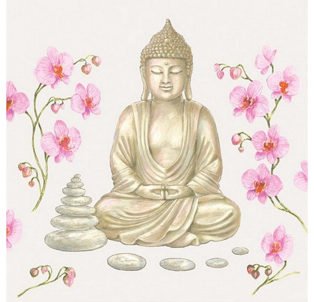 Ambiente Luxury Paper Products Papierserviette 20 Servietten Buddha 33x33cm, (20 St) von Ambiente Luxury Paper Products