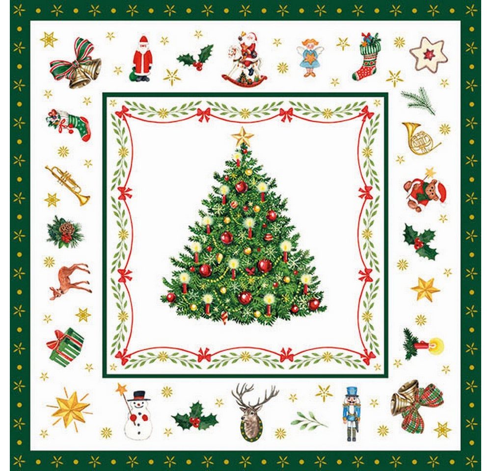 Ambiente Luxury Paper Products Papierserviette 20 Servietten Christmas Evergreen white 33x33cm, (20 St) von Ambiente Luxury Paper Products