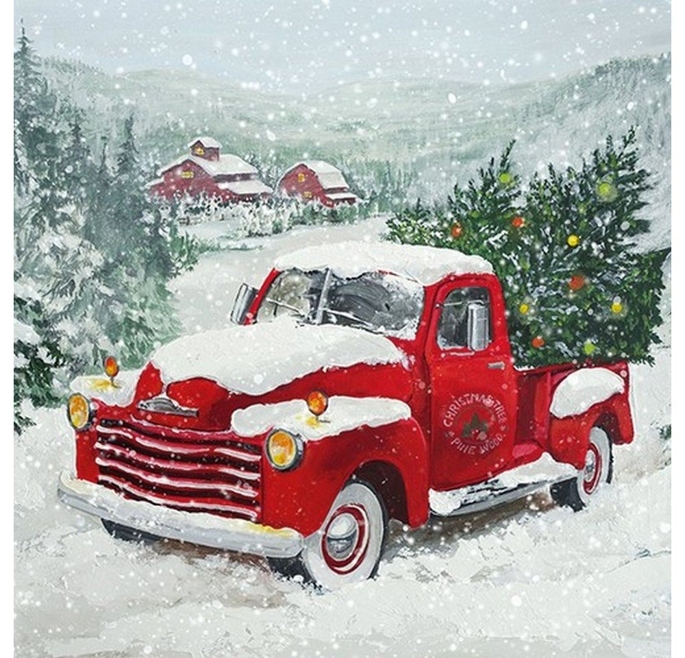 Ambiente Luxury Paper Products Papierserviette 20 Servietten Christmas Truck 33x33cm, (20 St) von Ambiente Luxury Paper Products