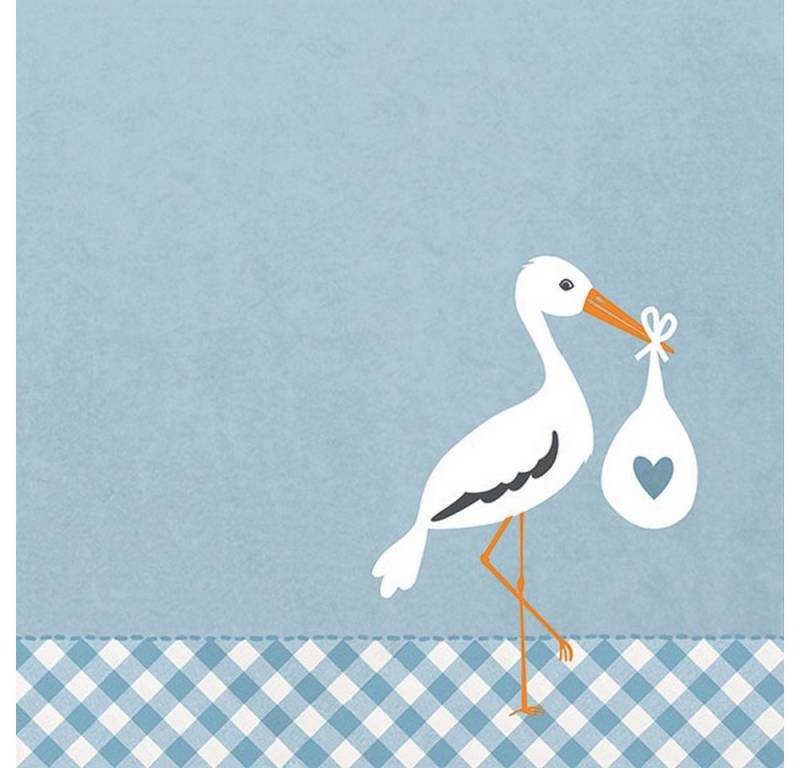 Ambiente Luxury Paper Products Papierserviette 20 Servietten Love Stork blue 33x33cm, (20 St) von Ambiente Luxury Paper Products