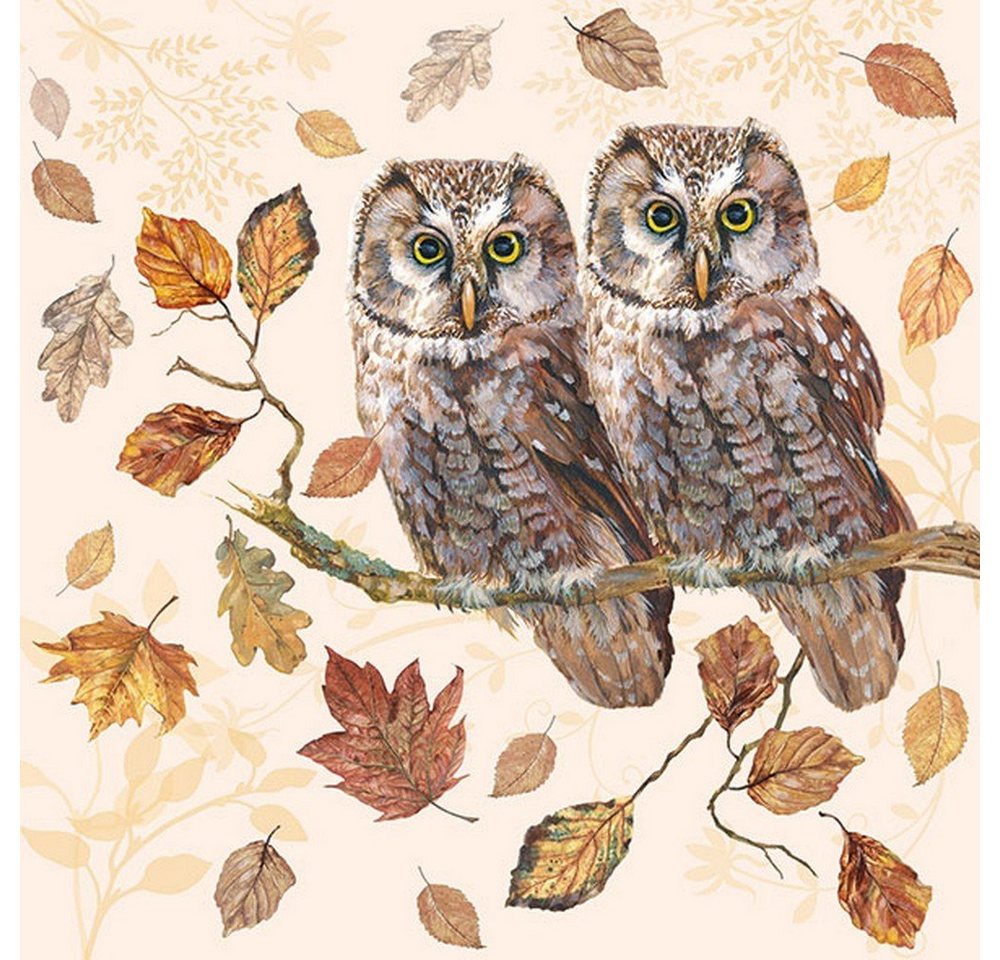 Ambiente Luxury Paper Products Papierserviette 20 Servietten Owl Couple 33x33cm, (20 St) von Ambiente Luxury Paper Products