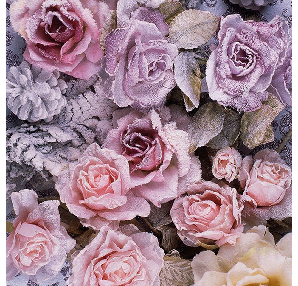 Ambiente Luxury Paper Products Papierserviette 20 Servietten Winter Roses 33x33cm, (20 St) von Ambiente Luxury Paper Products