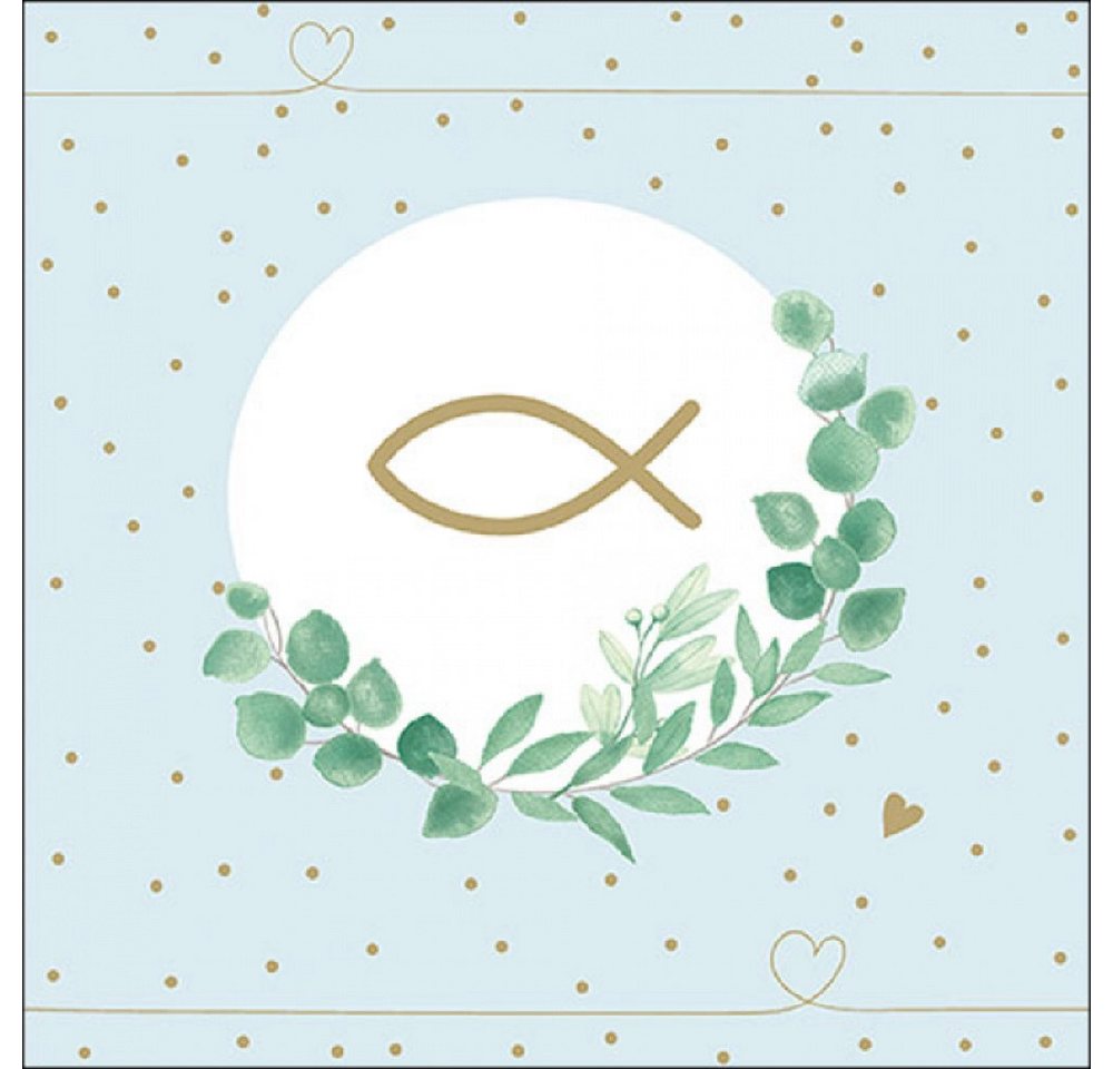 Ambiente Luxury Paper Products Papierserviette Sommer, Kommunion, Hochzeit, Taufe, Konfirmation, Party, Tischdeko, (20 St), Regenbogen / Taube / Fisch / Kreuz / Kerze / Schiff / PX -Tischdeko von Ambiente Luxury Paper Products