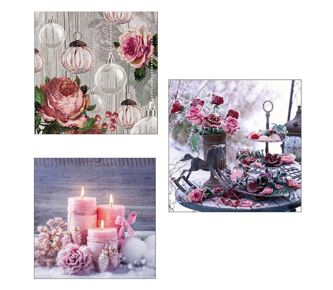 Ambiente Luxury Paper Products Papierserviette Vintage Lunch Servietten 3 x 20 Stk / 3 Pakete Herbst Winter rosa von Ambiente Luxury Paper Products