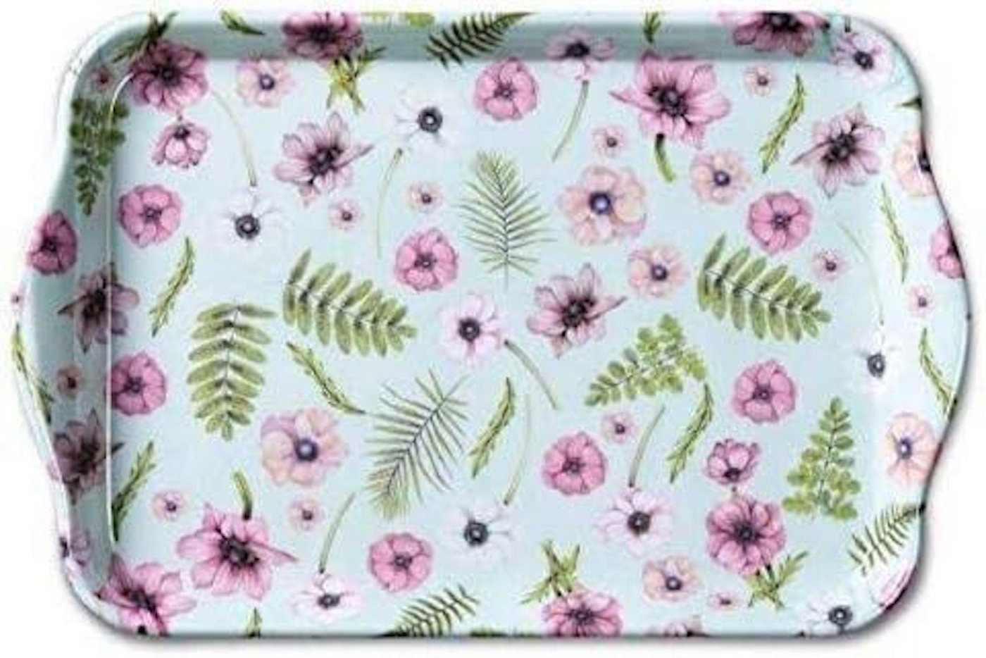 Ambiente Luxury Paper Products Servierplatte Ambiente Tablett Melamin ca. 15 x 21 cm, Motiv Blumen Blätter Garten von Ambiente Luxury Paper Products
