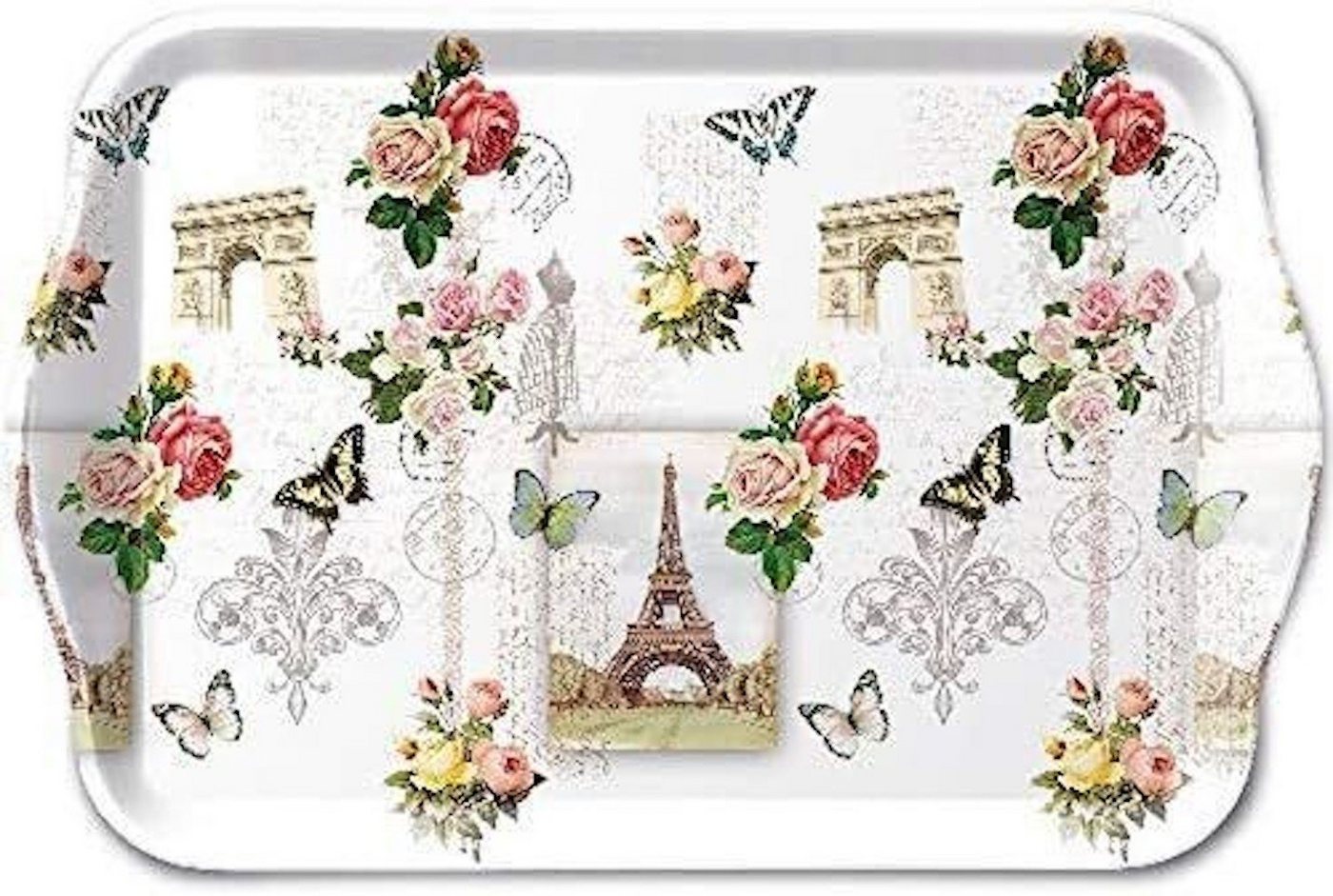 Ambiente Luxury Paper Products Servierplatte Tablett Paris", Serviertablett, Schmetterlinge, romantisch" von Ambiente Luxury Paper Products