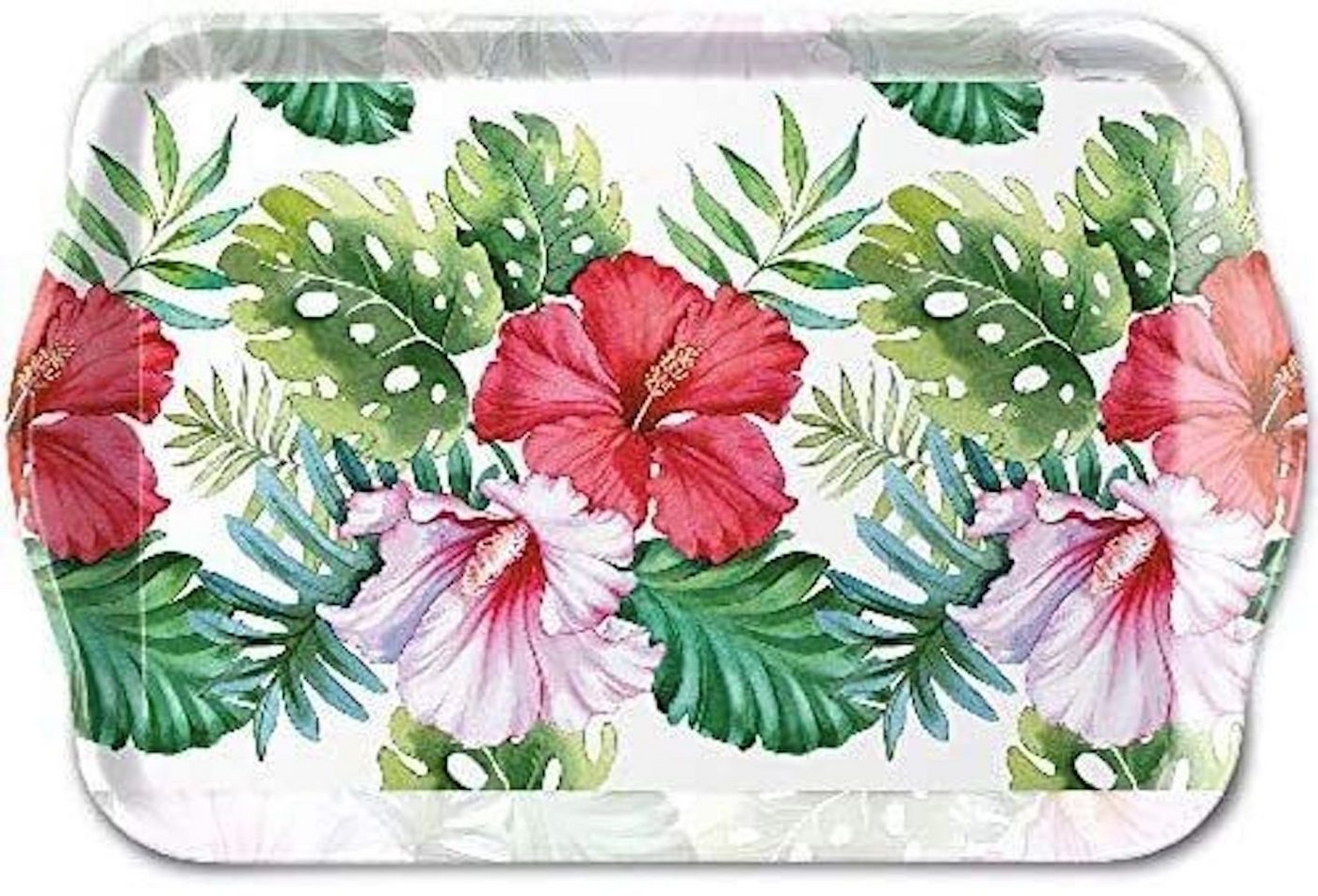 Ambiente Luxury Paper Products Tablett Ambiente Tablett Melamin ca. 13 x 21 cm, Hibiskus Blumen, Blumen Hibiskus von Ambiente Luxury Paper Products