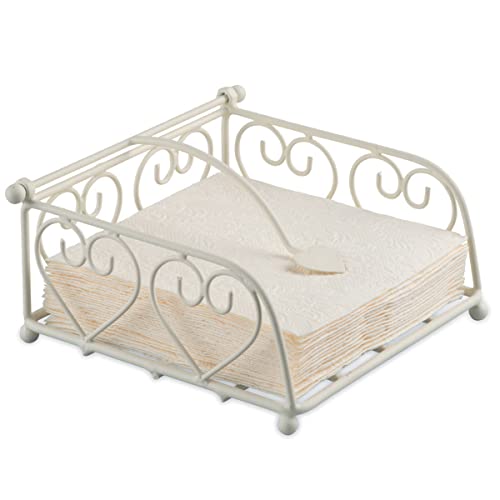 Ambiente Metall Serviettenhalter - Napkin Holder Heart Small Cream Für Cocktail Servietten 25 x 25 cm von Ambiente