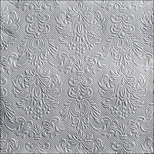 Ambiente Servietten Lunch / Party 33x33cm Elegance Silber - Silver Geprägt / embossed von Ambiente