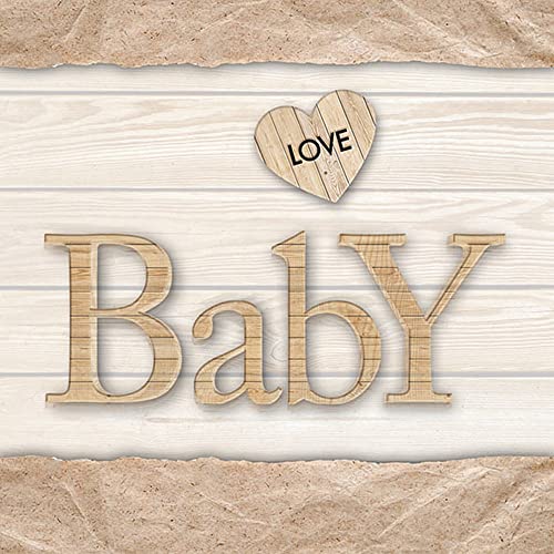 20 Servietten Baby auf Holz natur | Geburt | Babyparty | Taufe | Tischdeko | Decoupage | Serviettentechnik 33x33cm von Ambiente