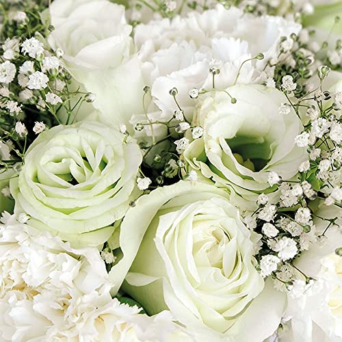 20 Servietten Weißer Rosenstrauß | Blumen | Hochzeit | Tischdeko | Decoupage | Serviettentechnik 33x33cm von Ambiente