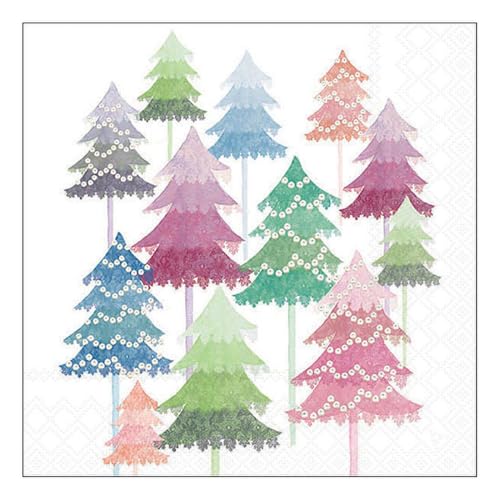 20 Servietten Winter Bunte Bäume in Wasserfarben als Tischdeko. Papierservietten mit Motiv. Auch für Decoupage und Serviettentechnik 33x33cm von Ambiente