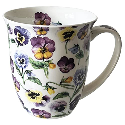 Ambient Fine China Blumenbecher mit Schmetterling 0,4 Liter Stiefmütterchen überall von Ambiente