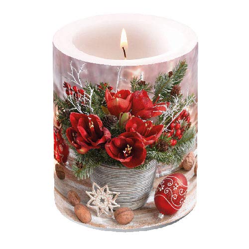 Ambiente Amaryllis Bouquet Kerze groß von Ambiente