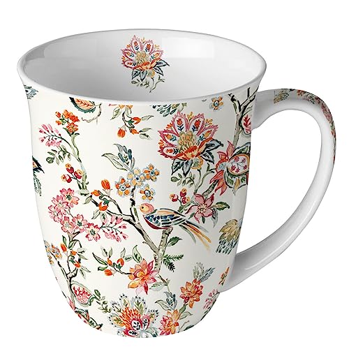 Ambiente Becher Mug Tasse Tee/Kaffee Becher ca. 0,4L Floral Oriental von Ambiente