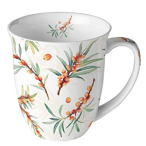 Ambiente Becher Mug Tasse Tee/Kaffee Becher ca. 0,4L Sanddorn Sea buckthorn von Ambiente