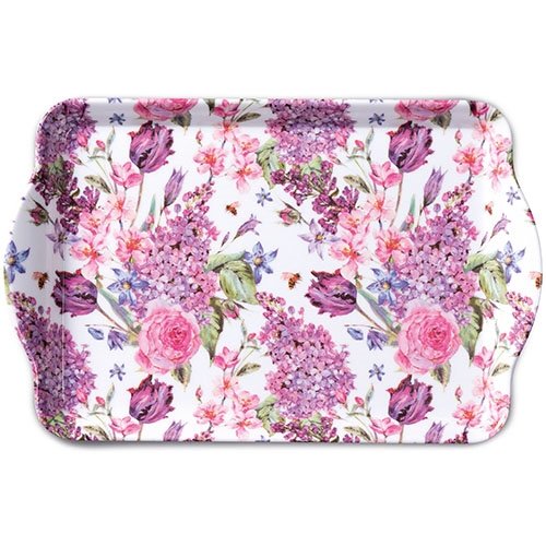 Ambiente Blume zusammensetzung auf weiß individuelle Melamine teetablett 15 x 23 cm von Ambiente