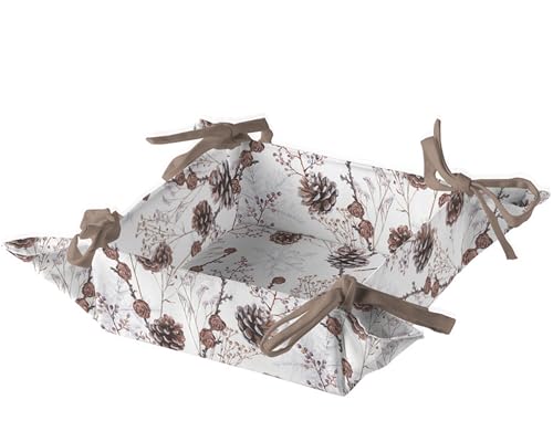 Ambiente Brotkorb Servierkorb Gebäckkorb Baumwolle 20x20 cm Winter Advent Weihnachten Tischdekoration Zweige Zapfen pine cone weiß Ambiente Brotkorb Servierkorb Gebäckkorb Baumwolle 20x20 cm Winter Advent Weihnachten Tischdekoration Zweige Zapfen pine cone weiß von Ambiente