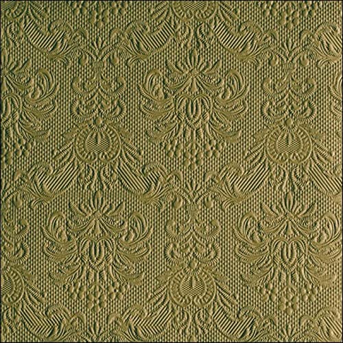 Ambiente - Cocktail Servietten - Elegance - geprägt - 25x25cm - 15 Stück (Olive Green/olivgrün) von Ambiente