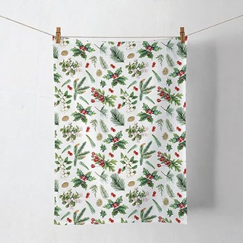 Ambiente Geschirrtuch Küchentuch Geschirrhandtuch 50x70cm 100% Baumwolle Winter Greenery Winter Weihnachten Advent Zweige und Beeren von Ambiente