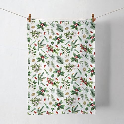 Ambiente Geschirrtuch Küchentuch Geschirrhandtuch 50x70cm 100% Baumwolle Winter Greenery Winter Weihnachten Advent Zweige und Beeren von Ambiente