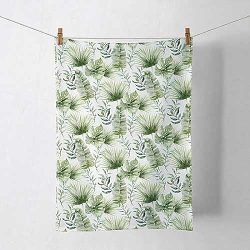 Ambiente Geschirrtuch Küchentuch Trockentuch 50x70cm 100% Baumwolle Tropische Pflanzen Urwald Tischdekoration Serie Jungle Leaves, 17817500 von Ambiente