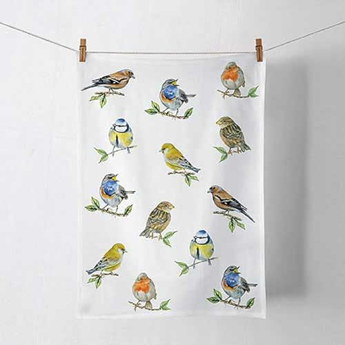 Ambiente Geschirrtuch Küchentuch Trockentuch 50x70cm 100% Baumwolle Vögel Vogelarten Frühling Sommer Garten Bird Species von Ambiente