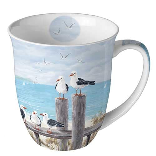 Ambiente Kaffeetasse Henkelbecher Teetasse Mug 0,4 l Fine Bone China Porzellan Möven Meer Serie seagulls on the dock Ambiente Kaffeetasse Henkelbecher Teetasse Mug 0,4 l Fine Bone China Porzellan Möven Meer Serie seagulls on the dock von Ambiente