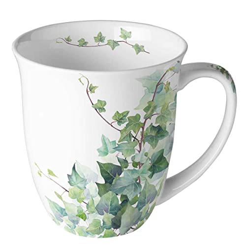Ambiente Kaffeetasse Teetasse Becher Mug 0,4l Hedera Efeu Fine Bone China Porzellan von Ambiente