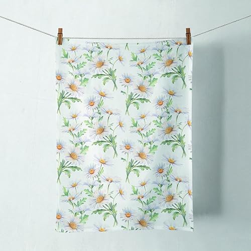 Ambiente Küchentuch Geschirrtuch Deko Küche 70 x 50 cm 100% Baumwolle Margeriten Blumen Garten Dekoration Küchentextilien von Ambiente