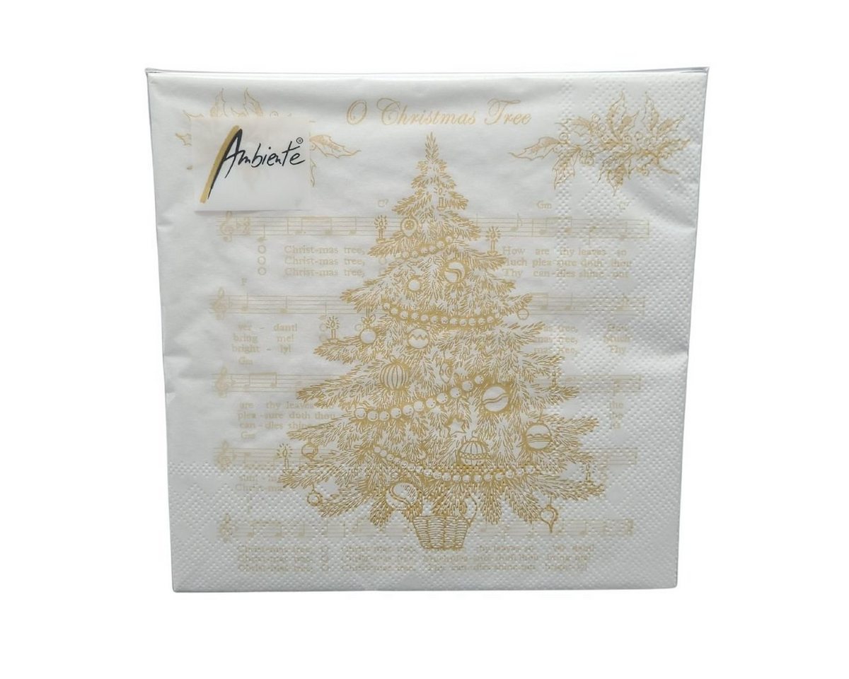 Ambiente Papierserviette, (20 St), O Christmas Tree" mit goldenem Druck, 20 Stück" von Ambiente