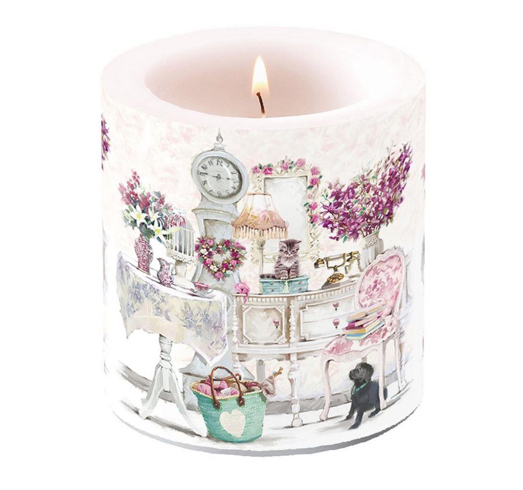 Ambiente Papierserviette Kerze klein – Candle small – Format: Ø 7,5 cm x 9 cm – Brenndauer: 35 von Ambiente