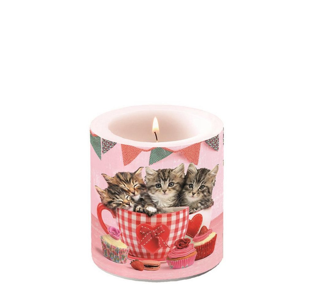 Ambiente Papierserviette Kerze klein – Candle small – Format: Ø 7,5 cm x 9 cm – Brenndauer: 35 von Ambiente