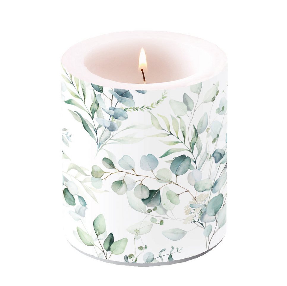 Ambiente Papierserviette Kerze medium – Candle medium – Format: Ø 10 cm x 10 cm – von Ambiente