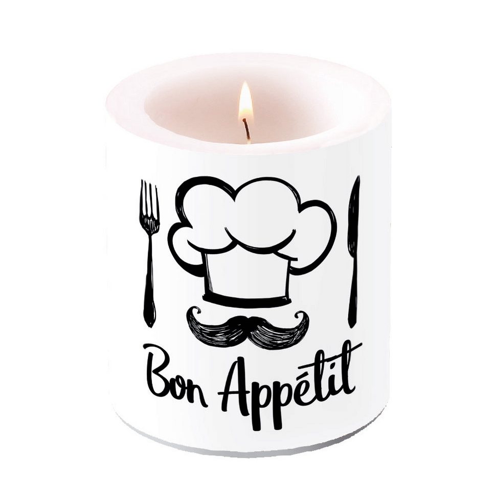 Ambiente Papierserviette Kerze medium – Candle medium – Format: Ø 10 cm x 10 cm – von Ambiente