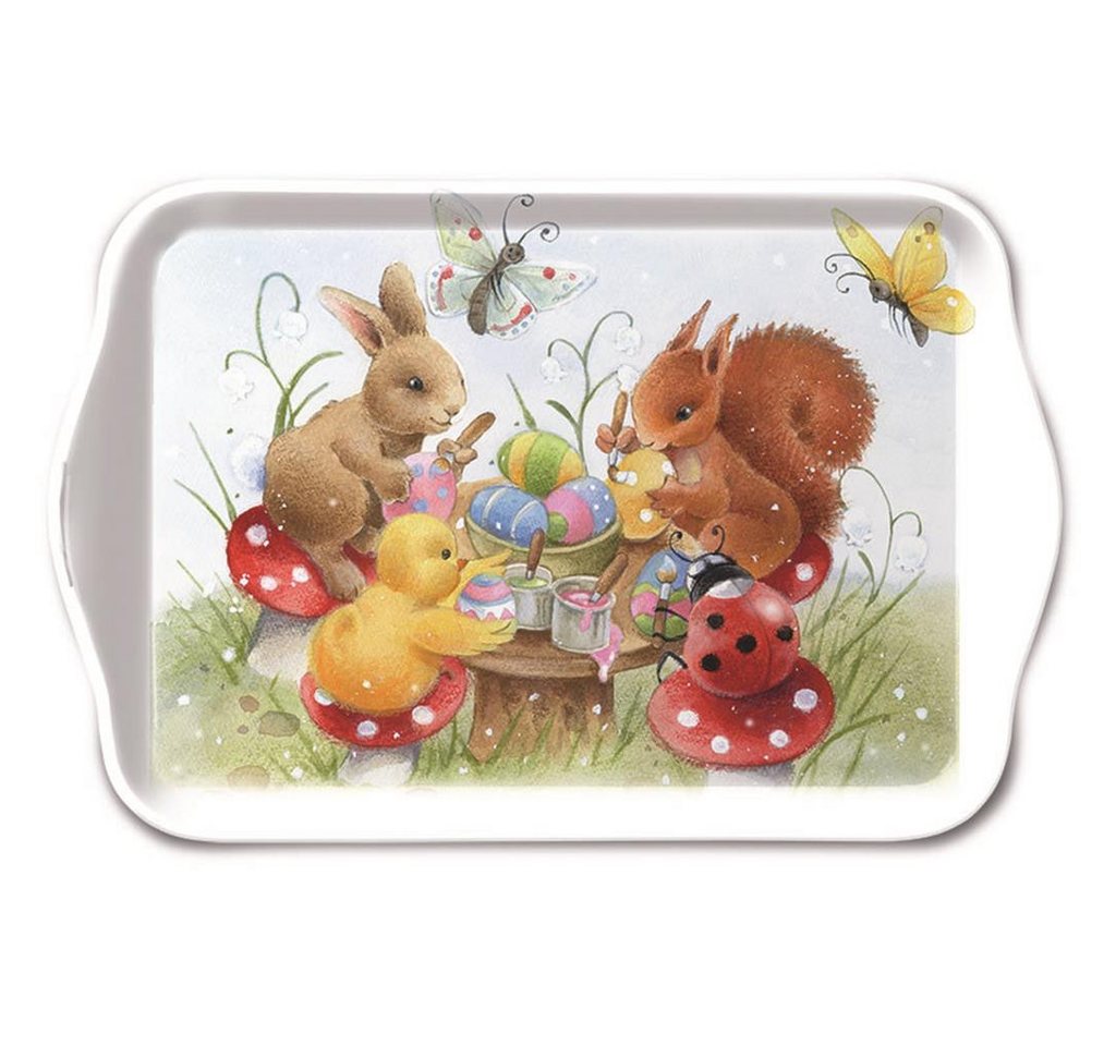 Ambiente Papierserviette Ostern – Tray Melamine – Tablett – 13 x 21 cm – Painting Class - Malen von Ambiente