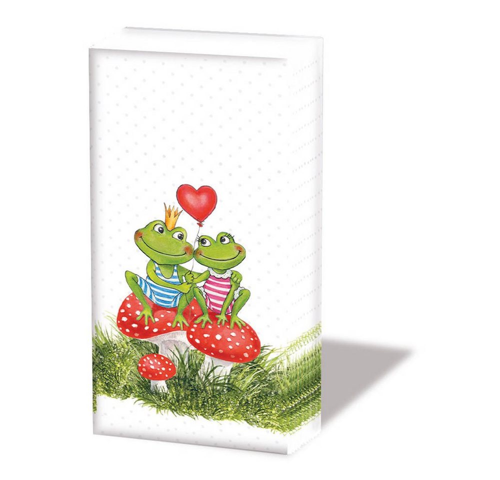 Ambiente® Papierserviette Papiertaschentücher Froschpärchen, (10 St), 21 cm x 21 cm von Ambiente®