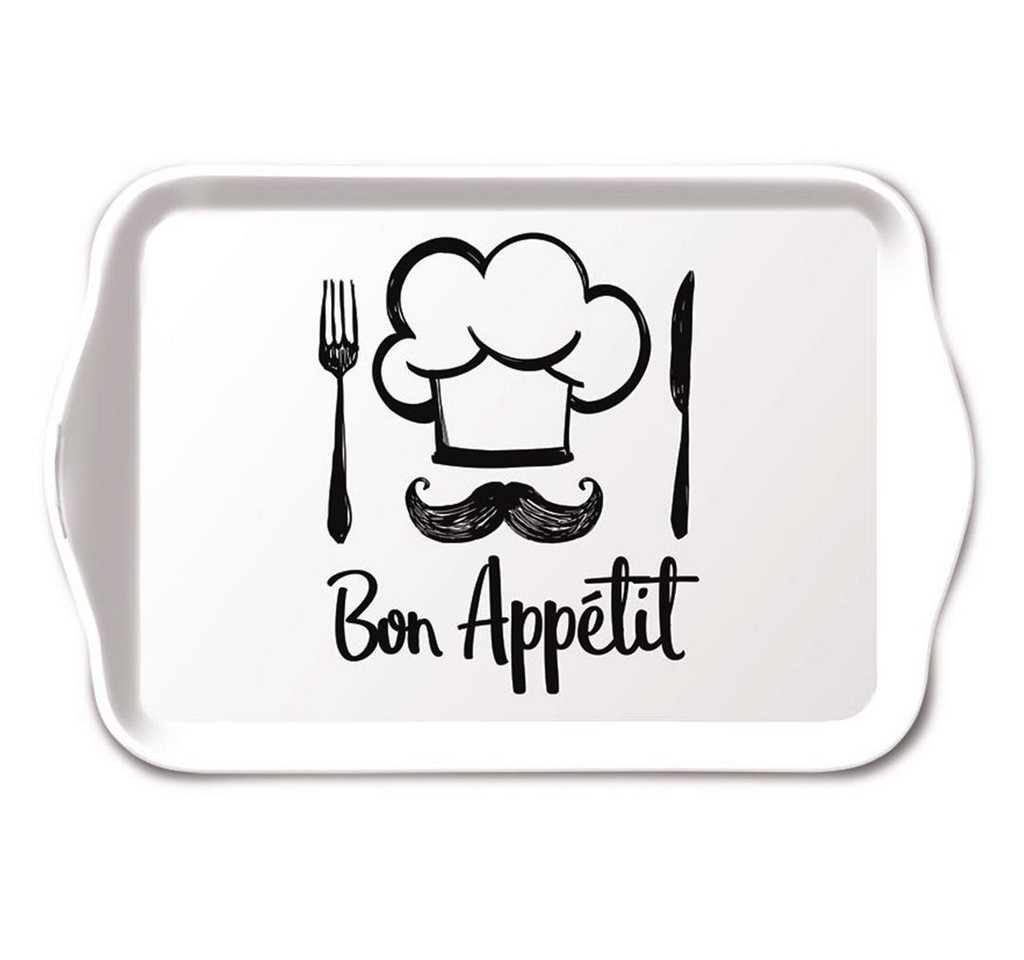 Ambiente Papierserviette Tray Melamine – Tablett – 13 x 21 cm - Chef White - Guten Appetit von Ambiente