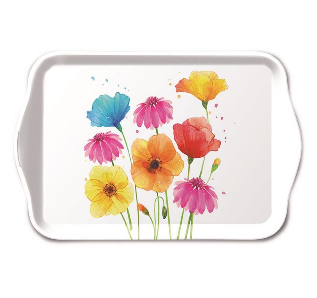 Ambiente Papierserviette Tray Melamine – Tablett – 13 x 21 cm - Colourful Summer Flowers – von Ambiente