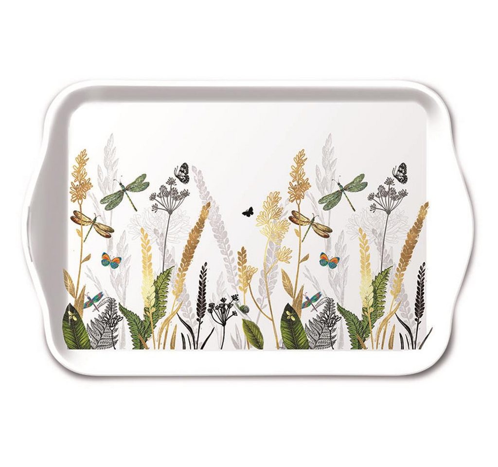 Ambiente Papierserviette Tray Melamine – Tablett – 13 x 21 cm - Ornamental Flowers White von Ambiente